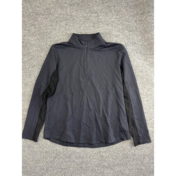 IBKUL Pullover Shirt Mens XL Black Quarter Zip Long Sleeve UPF 50+ Athletic - Picture 1 of 6